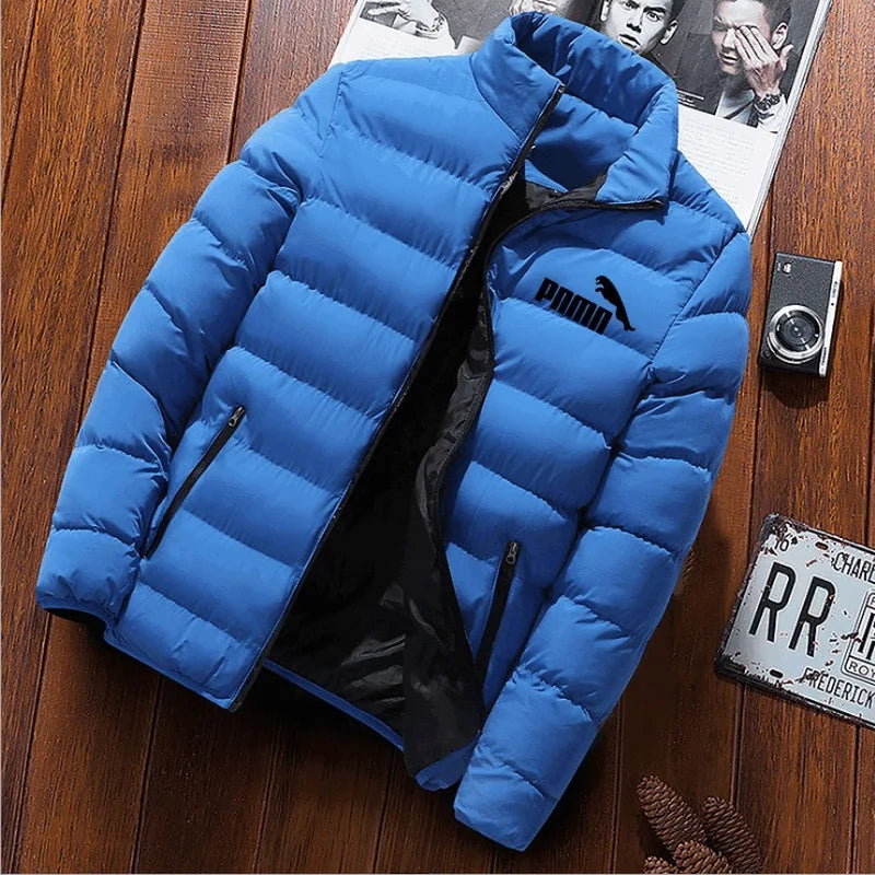 Men's Cotton Jacket Autumn and Winter Youth Cotton Coat Stand Collar Korean Style Handsome Jacket Trendy Top Casual Cotton Jacket