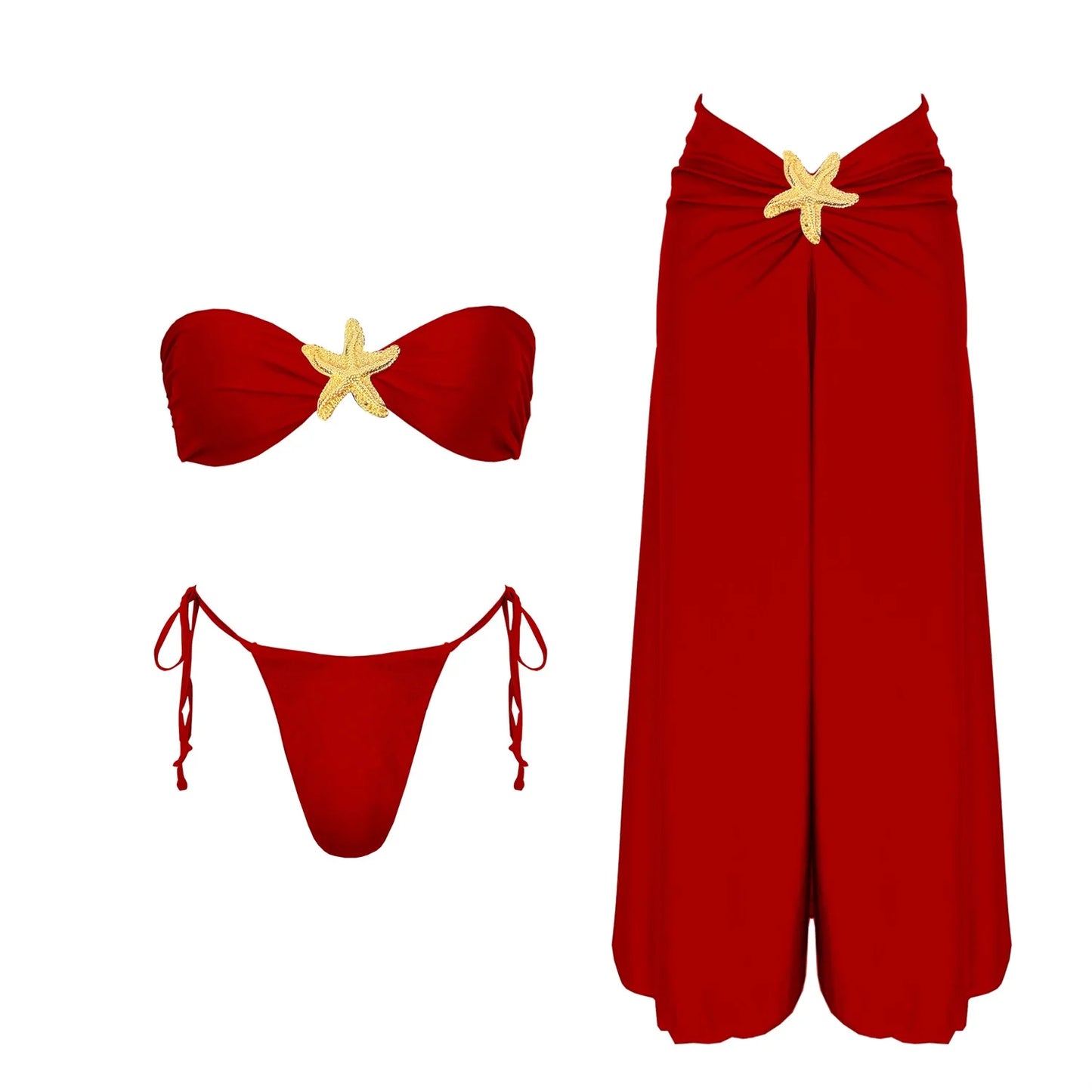 Sexy Bikini Set With Cover Up Luxury Woman Swimsuit Off Shoulder Swimwear High Waist Push Up Biquini Bathsuit Beach Outfits
