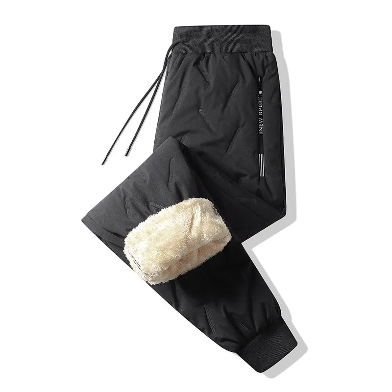 3 Pack Winter Men Plush Thick Fleece Waterproof Pants Windproof Casual Pants Warm Pants Lambswool Thermal Trousers Outerwear