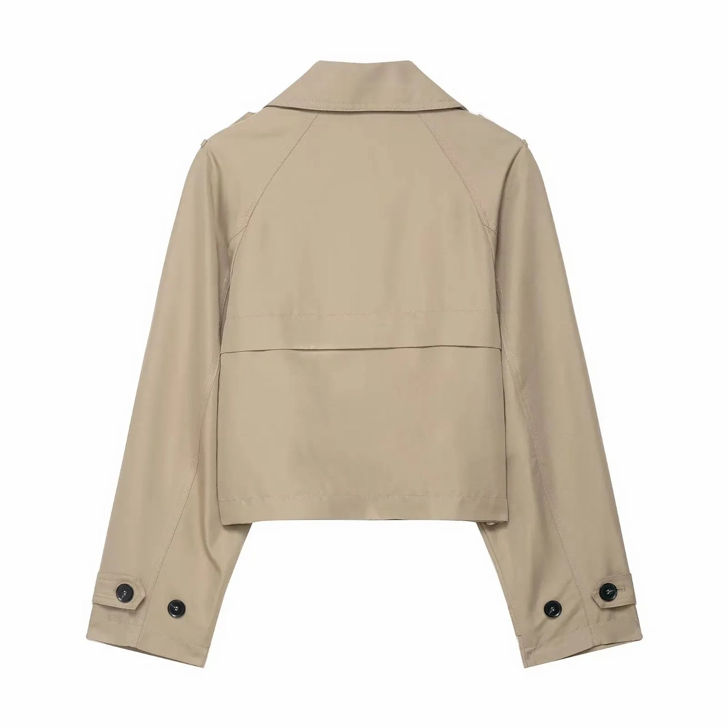 Fashion Lapel Short Trench Coats Women Double Breasted Pockets Jackets Female Autumn Winter New Office Lady Solid Outwear ﻿