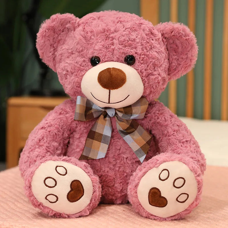 25/35CM Kawaii Teddy Bear Plush Pillow Toys Lovely Bow-Knot Bears Toys Stuffed Soft Animal Dolls Xmas Valentine Gift