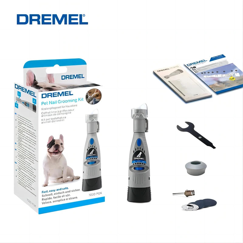 Dremel 7020 PGK Pet Nail Grinder Quiet Electric Dog Nail File Care Set Safety Dog Nail Clippers Trimmers Tools Battery Powered