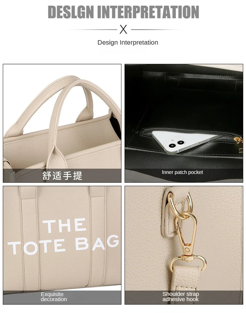 Tote Bag For Women PU Leather Handbag Personality Large Capacity Underarm Shoulder Bags Designer Bag Fashion Crossbody Bag 2024