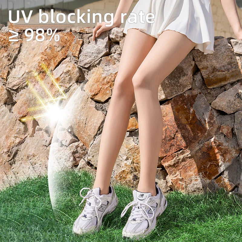 Kave 1/2 Pairs UV Ultra Thin Sunscreen Stockings Women High Waist Elastic Slim Nylon Tights 2026 Nude Sheer Y2k Pantyhose Women