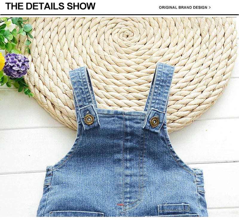 IENENS Boy Girl Overalls Toddler Clothes Child Jumpsuit Infant Denim Dungarees 1 2 3 4 Years Spring Autumn Baby Soft Jeans