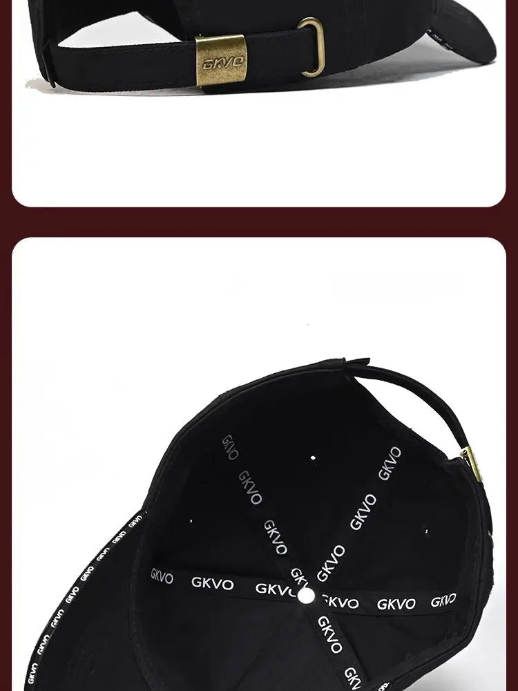 2024 New Four Seasons Tall Crown Men's Big Baseball Cap plus Size Shade Face Hat-Proof Peaked Cap