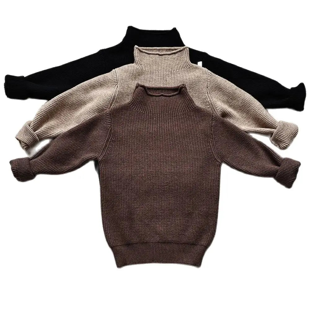 MILANCEL Autumn New Kids Sweaters Turtleneck Boys Pullover Boys Knitwear Girls Base Sweater