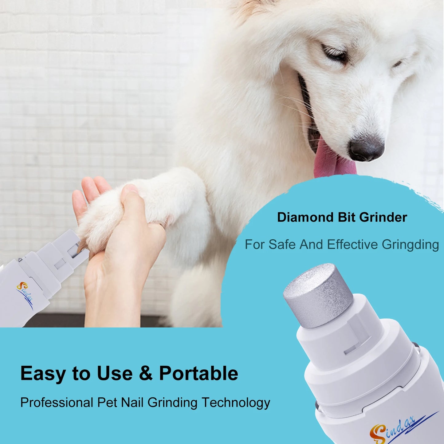 Dog Nail Grinder USB Rechargeable Electric Pet Nail Grinder & Trimmer Painless Lime For Dog Nails Quiet 2-Speed Pets Nail File