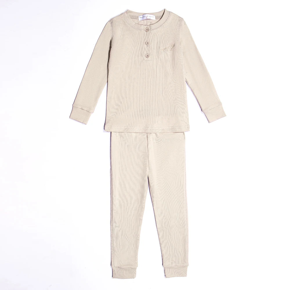 AS 2025 winter cotton letter pj boys girls skinny family matching clothes children fashion dress set footie ﻿