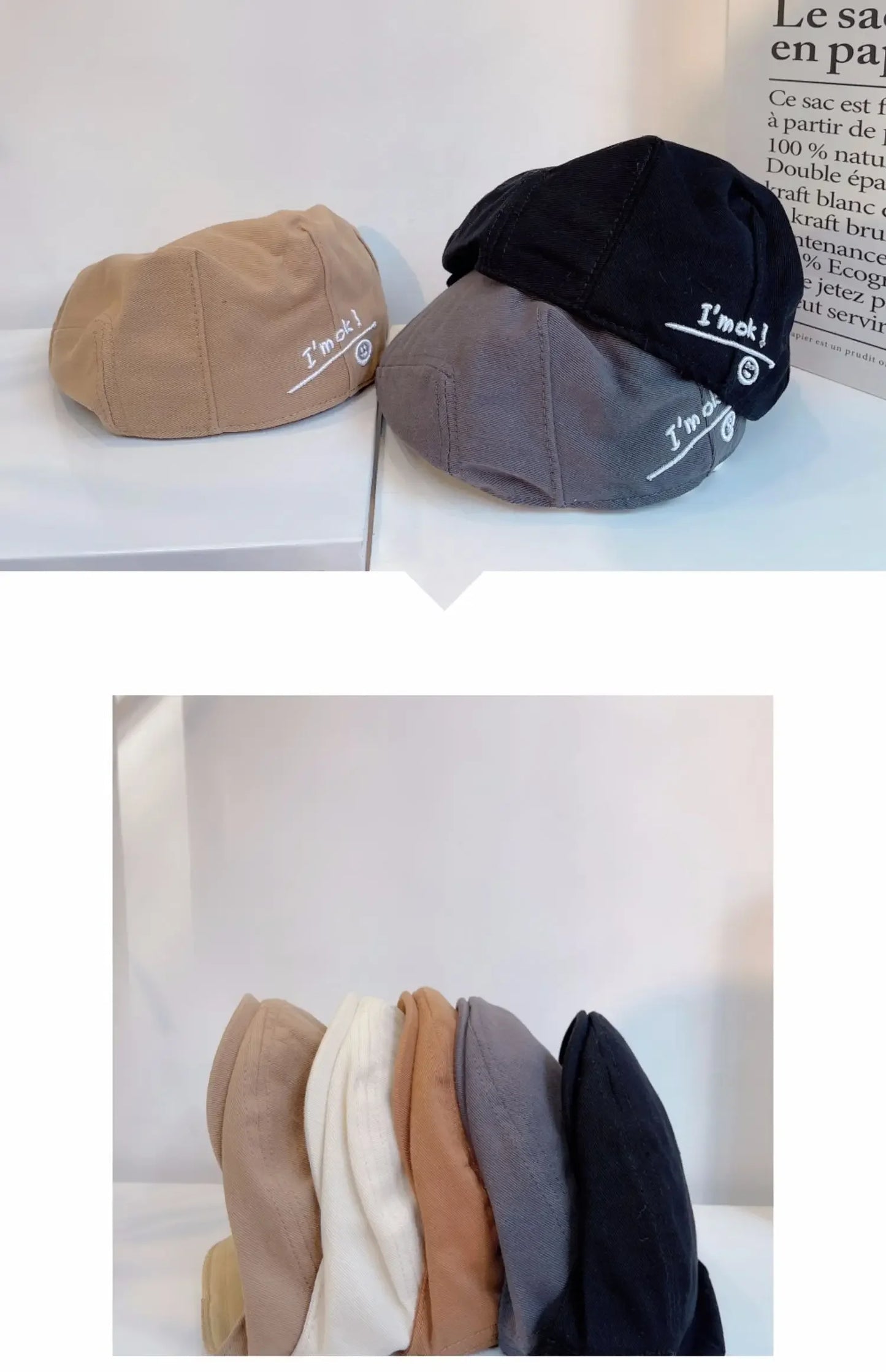 Hot Solid Color Children Berets Stripe Cotton Thin Fashion Simple Kids Hats & Caps Berretto Baby Caps for Boys Girls