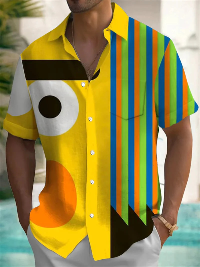 Men's Hawaiian shirt 3D skull print men's shirt summer street shirt short sleeved loose top