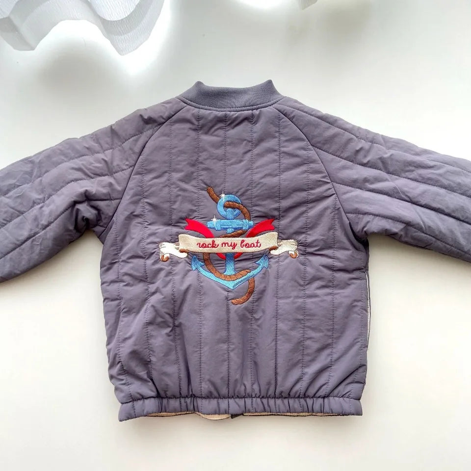 2025 KS Winter Baby Boys Cartoon Lambswool Jackets Kids Cotton Clothes Girls Jackets Outerwear Coats Boys Flight Suit Jackets