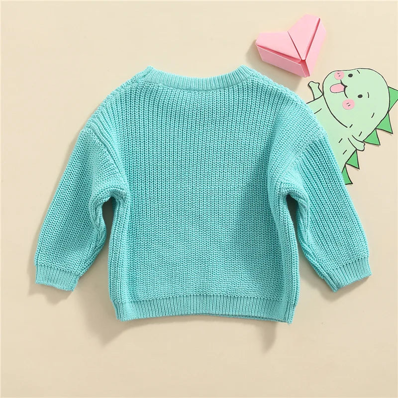 Suefunskry Newborn Baby Girl Boy Knitted Long Sleeve Autumn Winter Sweater Solid Loose Pullover Casual Tops Kids Clothes 3M-5Y