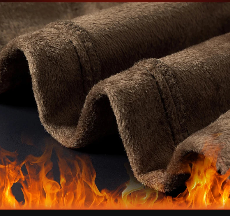 Khaki Black Gray Fleece Men's Corduroy Casual Pants Chenille Thick Stretch Business Trousers Mid-rise Brand Winter Thermal Pants