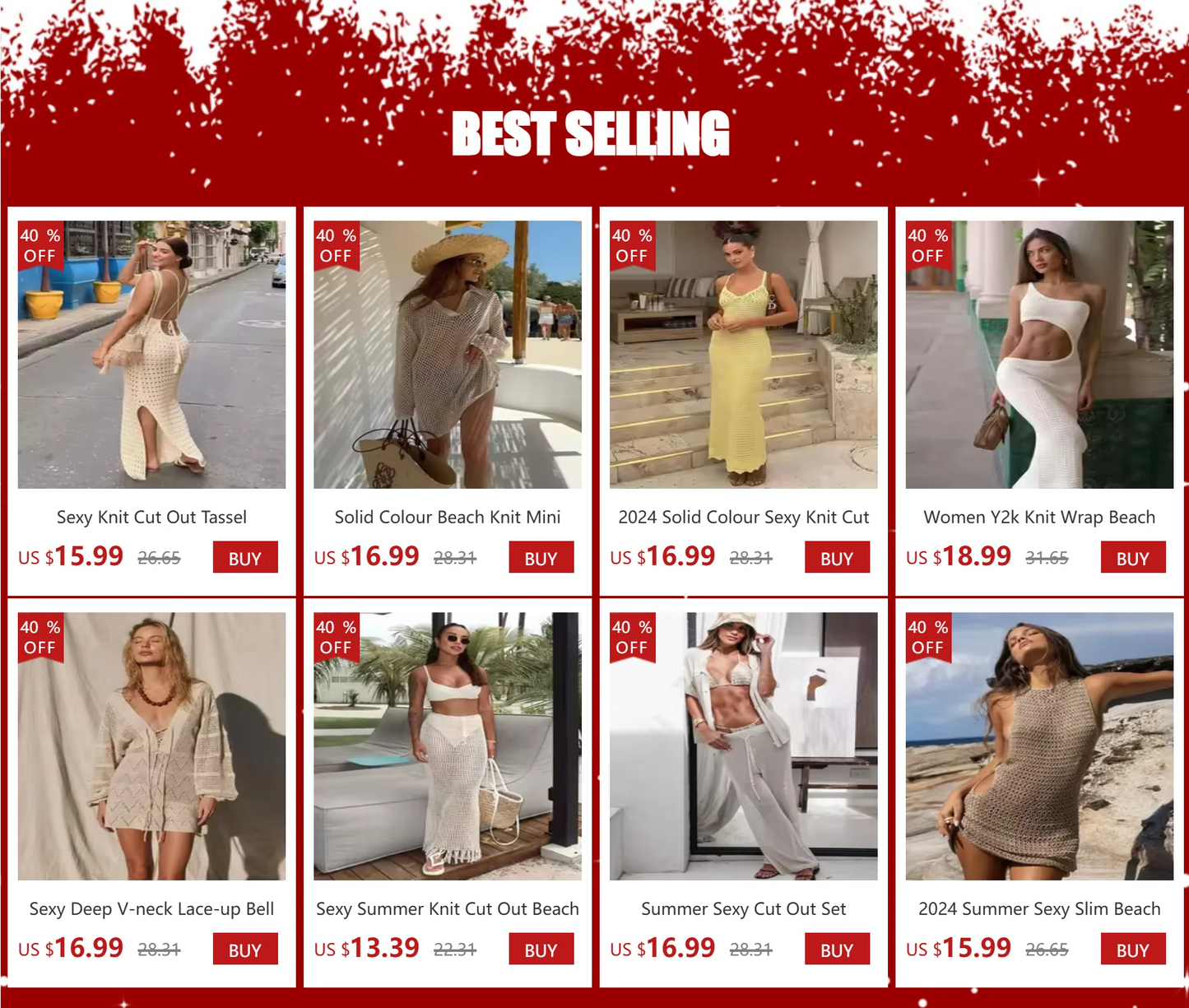 2024 Women Solid Knitted Cut Out Swimwear Cover Up Sexy V-neck Lace-up Bell Sleeve Beach Mini Dress Summer Holiday Outfits A3096