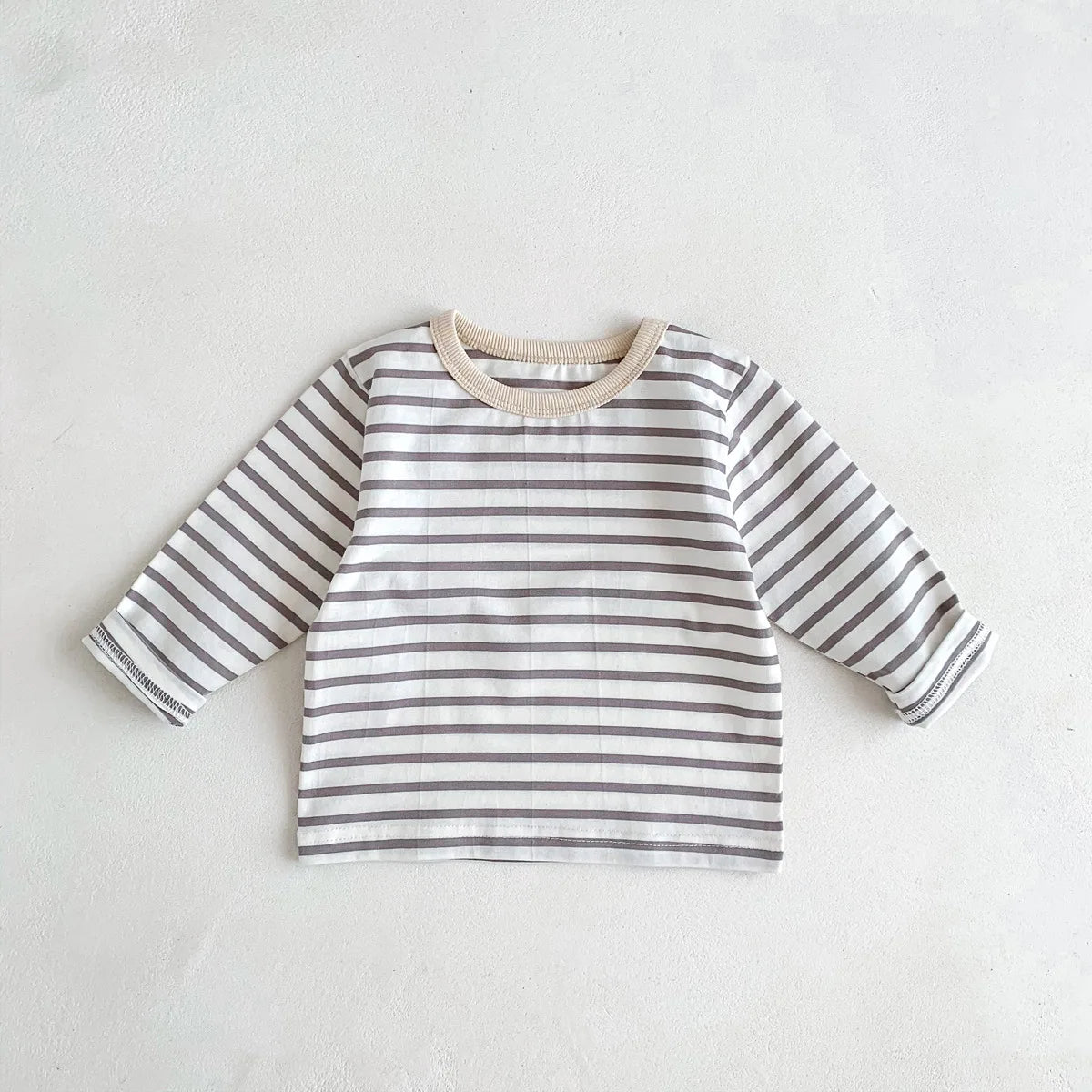 Infant Newborn Girls Boys Autumn Full Sleeve Striped Top Tees Kids Baby Casual Bottoming Shirts Toddler T-shirts Cotton Clothing