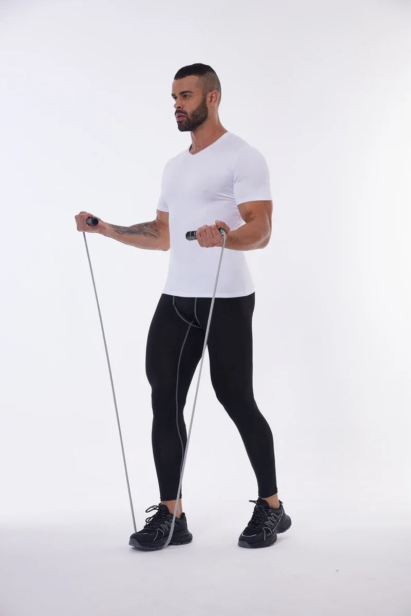Compression Shirt Men Fitness Gym Body Shaper Sport Running Short Sleeve T-Shirt Rashgard Tops Tee Quick Dry Tops Male Shapewear