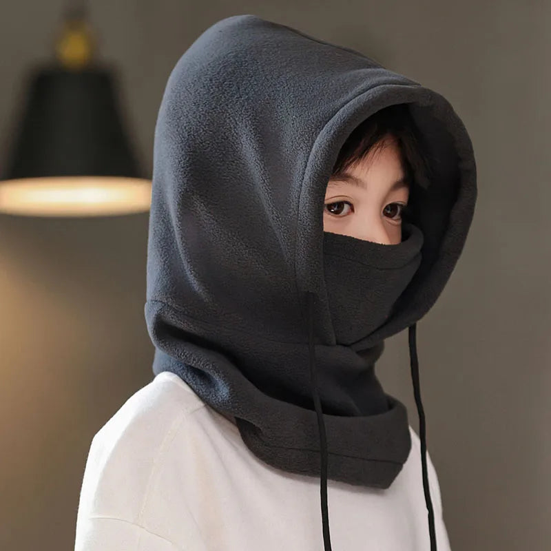 Lamb Fleece Children Headgear Cold Proof Kids Scarf Cap Thick Plush Winter Warm Bomber Hat 3-8year Baby Cycling Face Mask Beanie