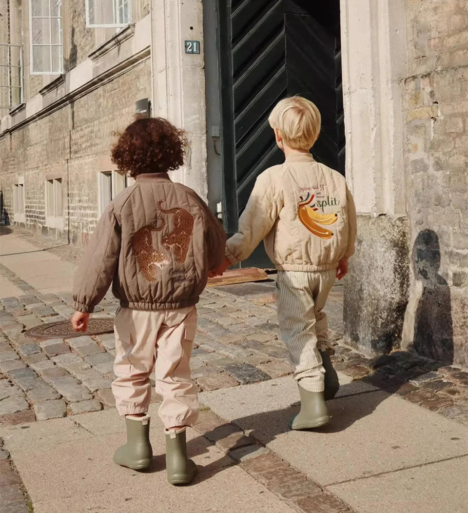 2025 KS Winter Baby Boys Cartoon Lambswool Jackets Kids Cotton Clothes Girls Jackets Outerwear Coats Boys Flight Suit Jackets