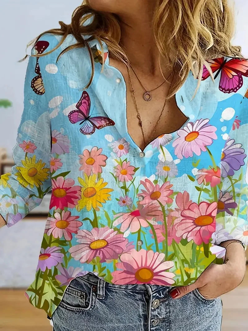 Women's shirt casual loose soft comfortable button lapel fashion shirt sun shade breathable women's slim shirt plus size
