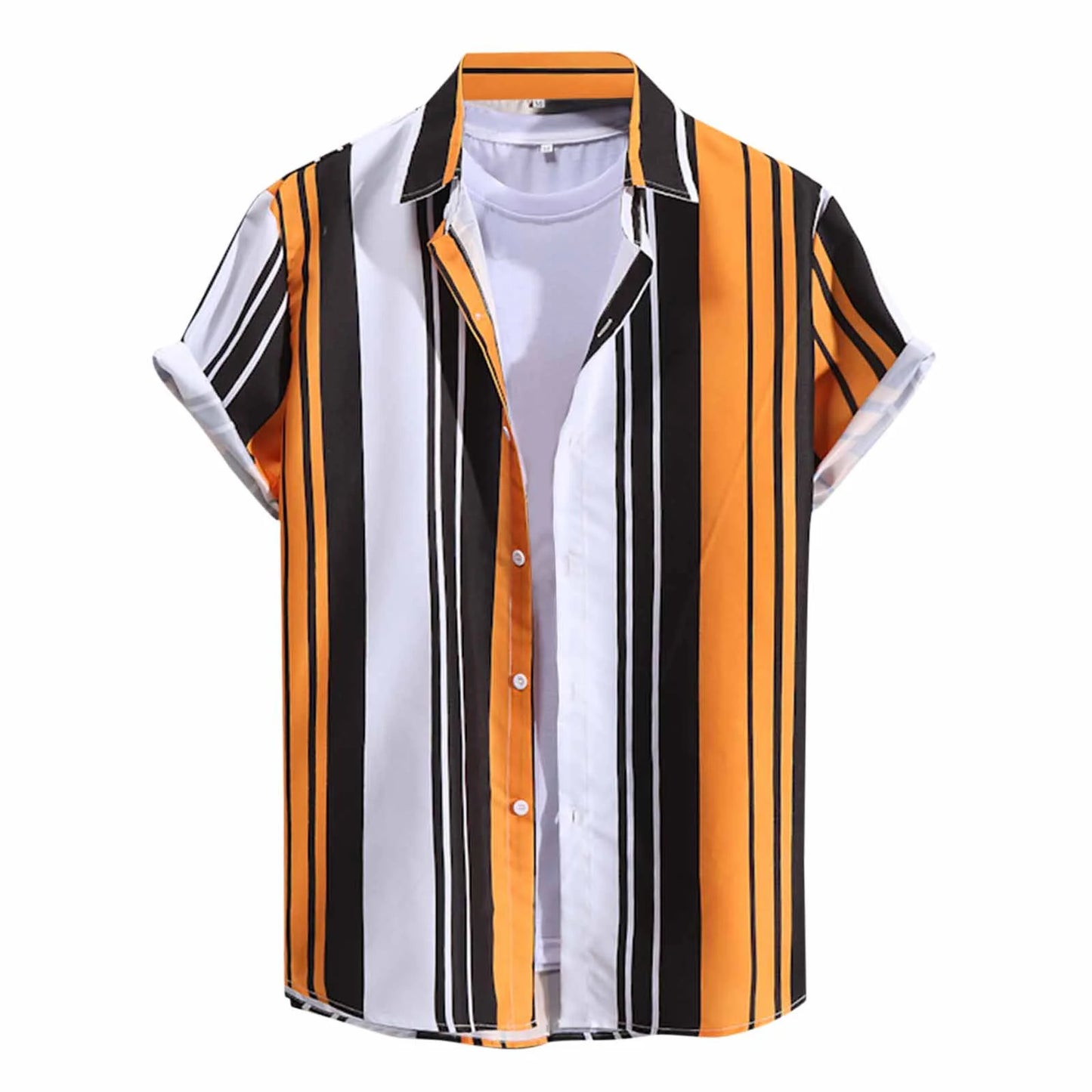 Stripe Men's Shirt Flower 2025 3d Print Shirt Casual Short-sleeved Tops Beach Party Shirts Man Hawaiian Shirt Male Clothes Loose