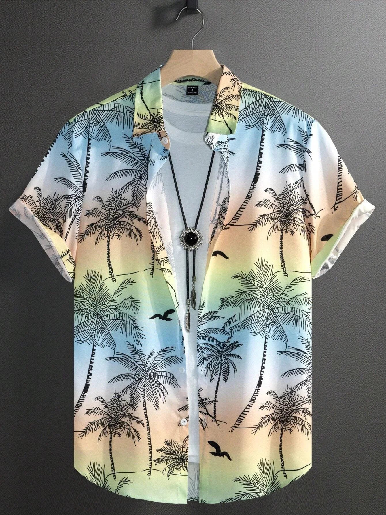Coconut Tree 3D Print Sports Quick-dry Men Women Vacation Hawaiian Beach Plus-size Shirt Outdoor Casual Couple Short Sleeve Top