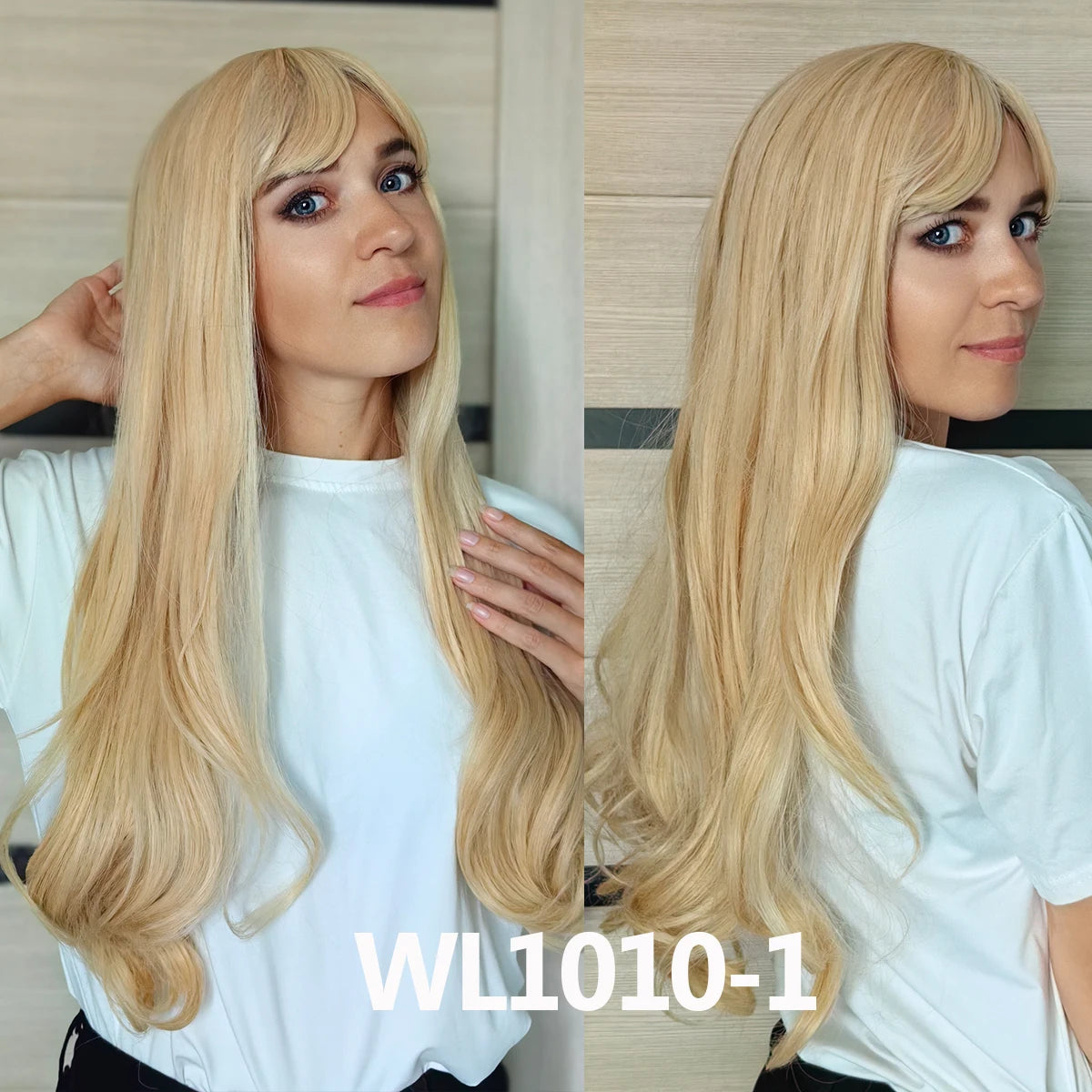 LOUIS FERRE Black Pink Ombre Synthetic Wigs for Cosplay Long Straight Layered Wigs with Bangs for Women Heat Resistant Fake Hair