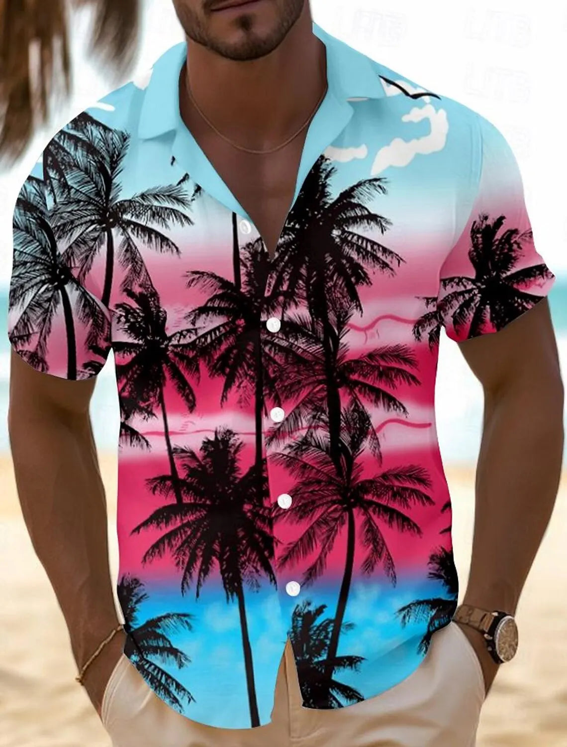 Pineapple Tropical Men's Shirt Summer Aloha Shirt Casual Holiday Summer Spring Turndown Short Sleeve Stretch Fabric Shirt