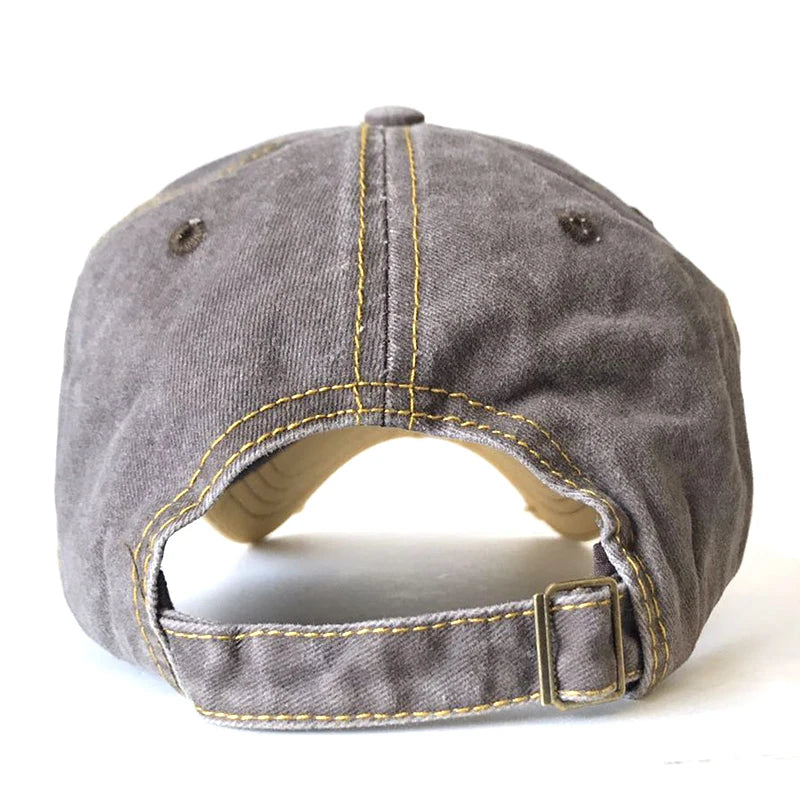 New Men and Women Frayed Old Baseball Cap Washed Cotton Peaked Rock Letter Embroidery Sun Hat Retro