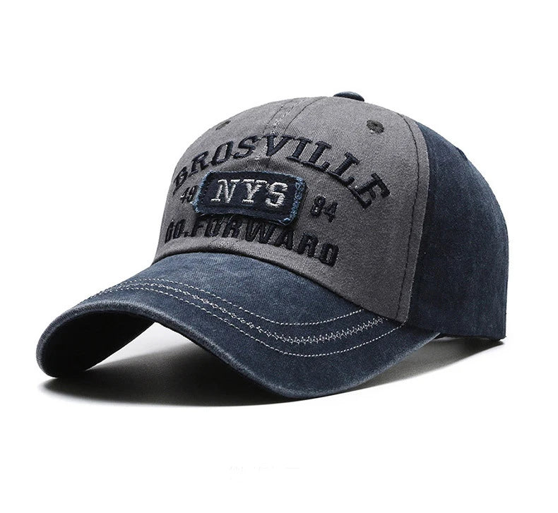 Four Seasons Men's Baseball Cap Casual Wash Embroidered Cap Curved Brim Bowler Sun Hat Official Website