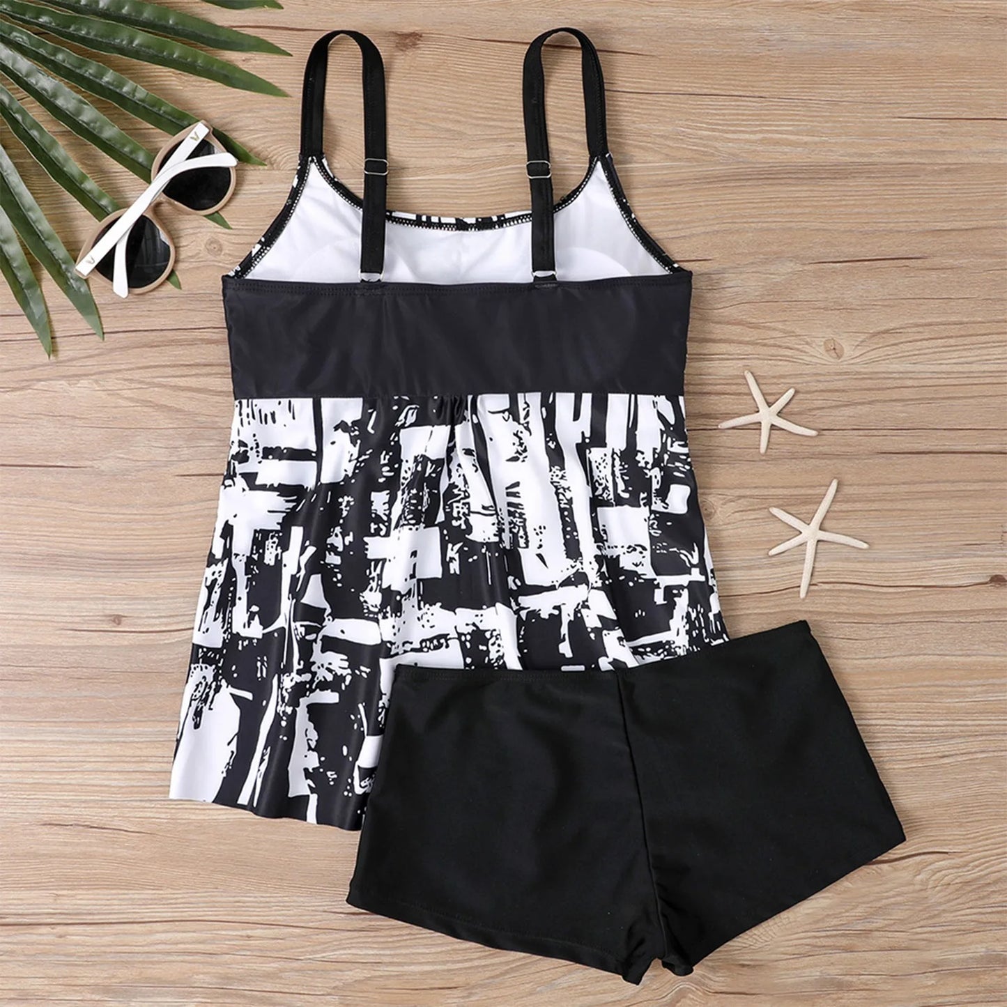 Women's Sexy Slim Fit Printed Sling Split Bikini Plus Size Swimsuit (Two Piece) Strape Tankini Set Printed Beach Swimsuit Women