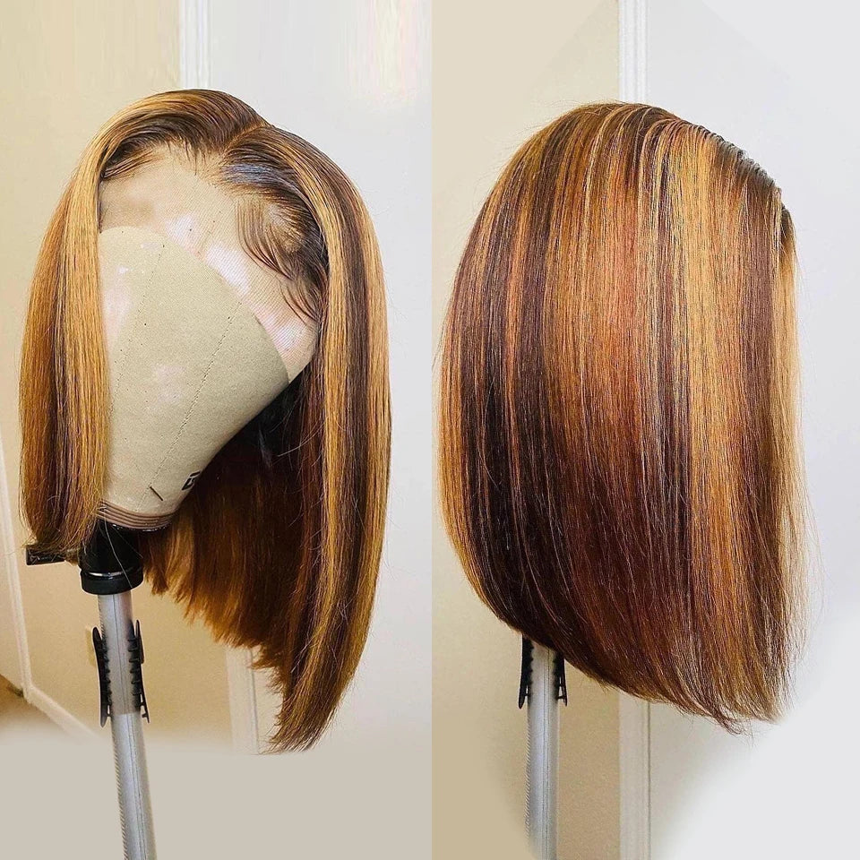 Highlight Wig Human Hair Bob Wig Short Straight Body Curly Bob Wig Lace Front Human Hair Wigs Piano Cheap Wig On Clearance Seal