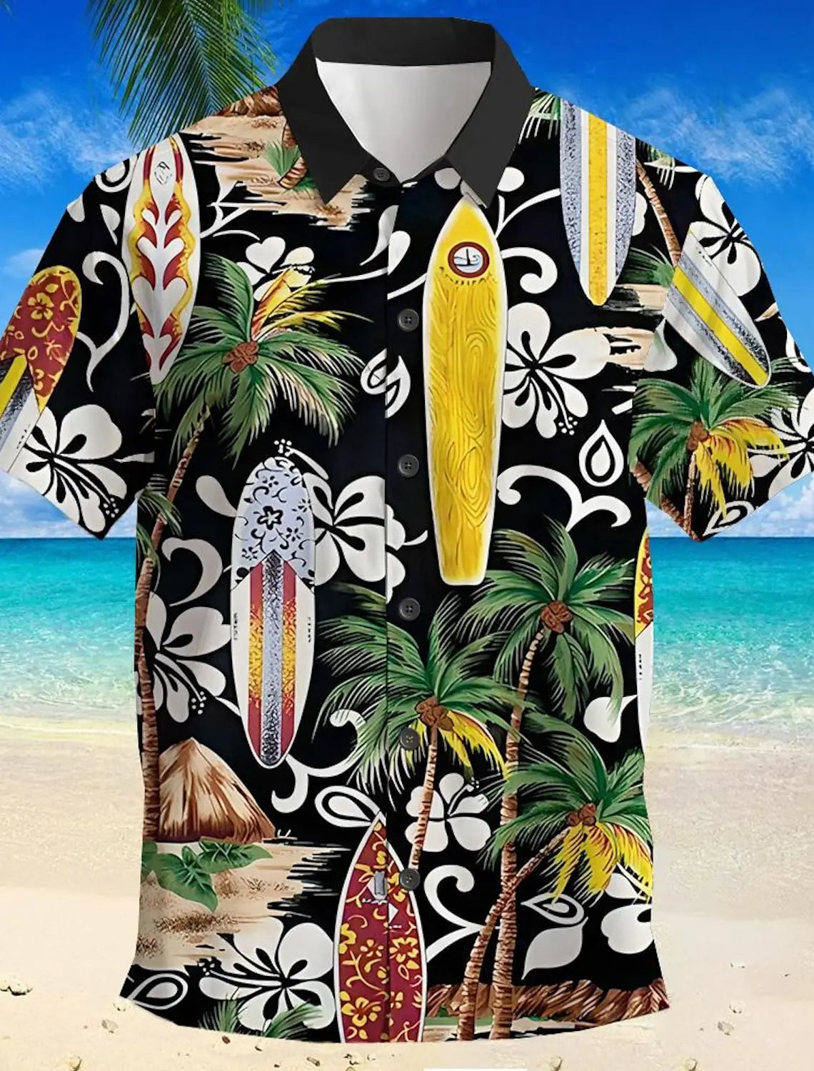 Pineapple Tropical Men's Shirt Summer Aloha Shirt Casual Holiday Summer Spring Turndown Short Sleeve Stretch Fabric Shirt