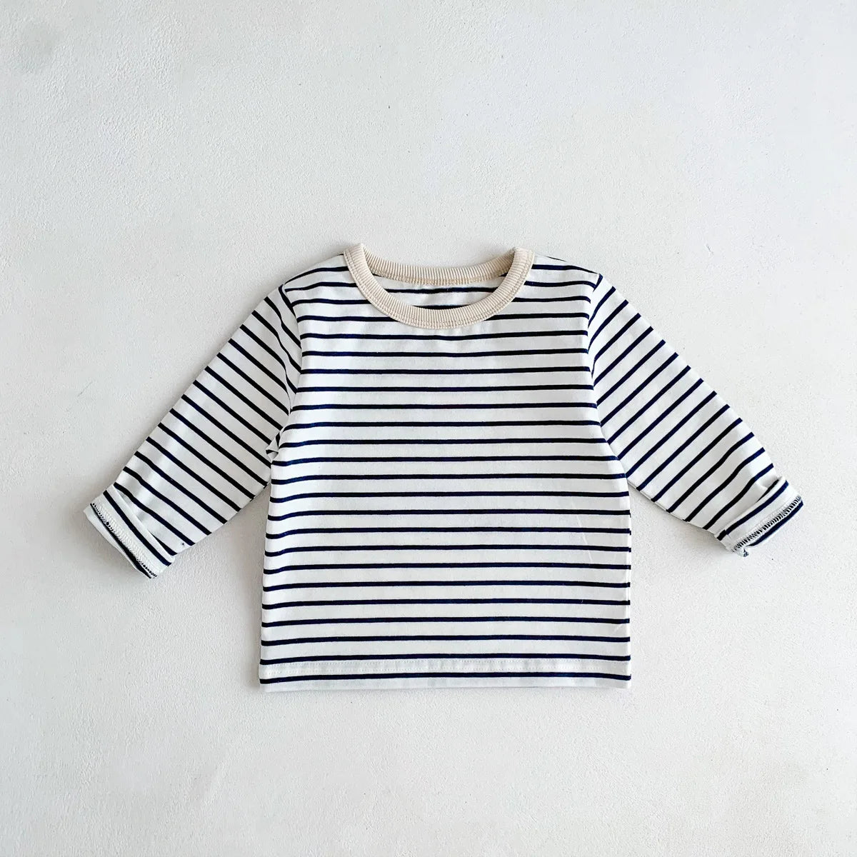 Infant Newborn Girls Boys Autumn Full Sleeve Striped Top Tees Kids Baby Casual Bottoming Shirts Toddler T-shirts Cotton Clothing