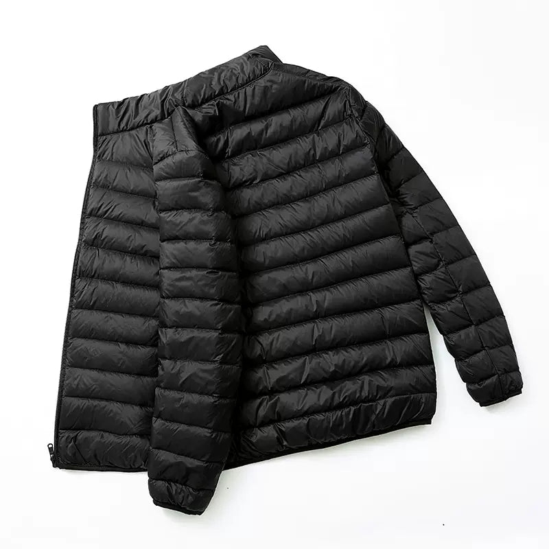 Autumn and Winter Fashion Ultra Light Duck Down Hooded Down Jacket Men's White Duck Down Feather Warm Coat Men's Street Clothing