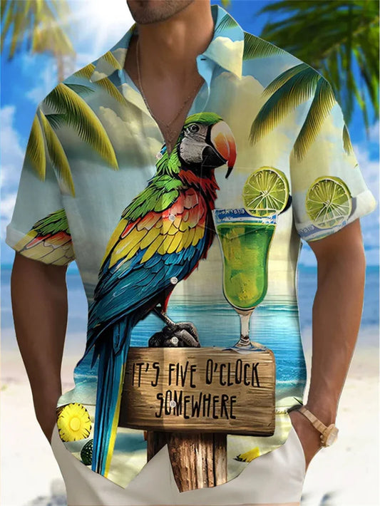 Men's Hawaiian shirt 3D skull print men's shirt summer street shirt short sleeved loose top