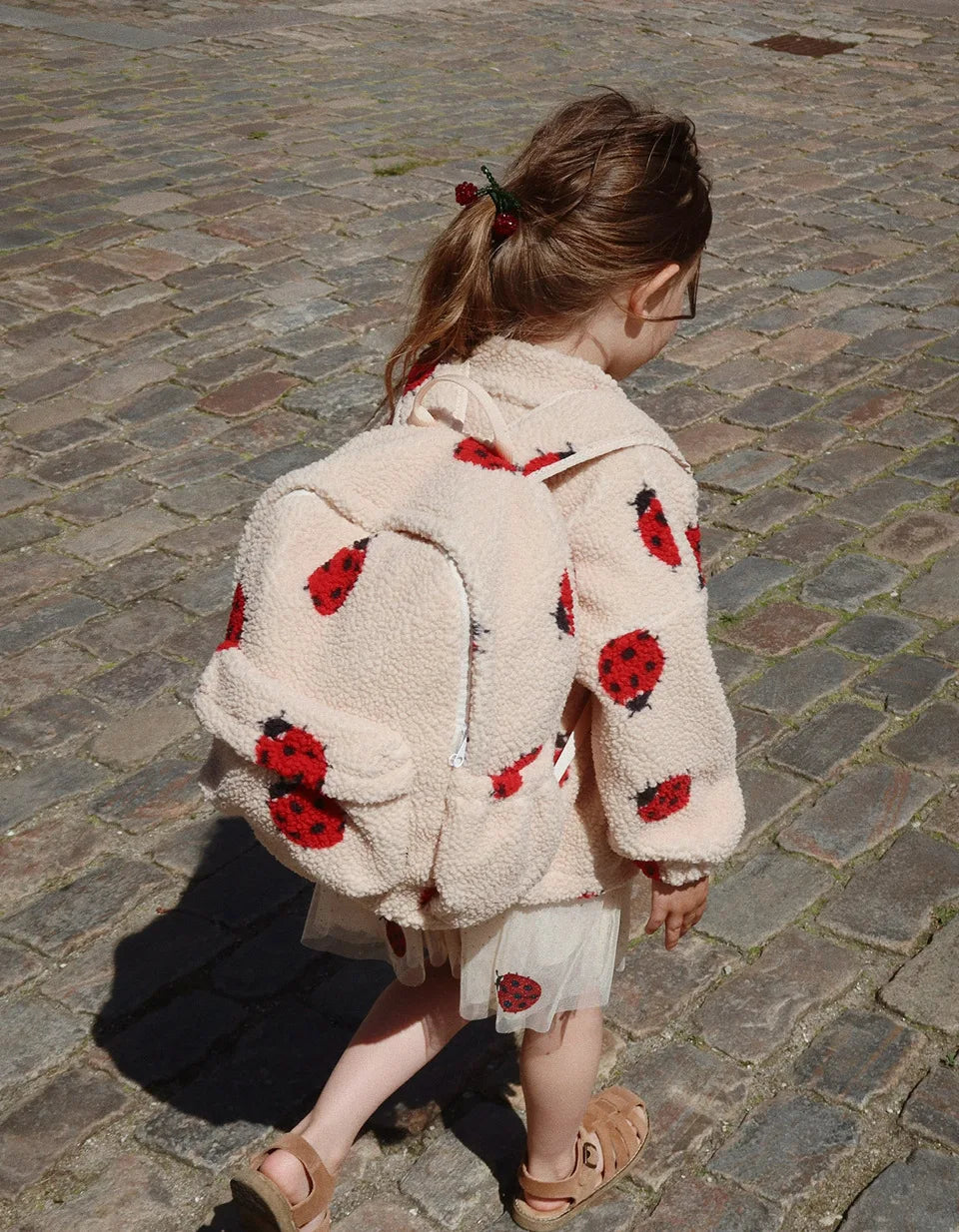 2025 KS Brand Winter Baby Girls Lambswool Jackets Kids Clothes Girls Cartoon Kitten Swan Beetle Outerwear Boys Striped Coat 1-9Y