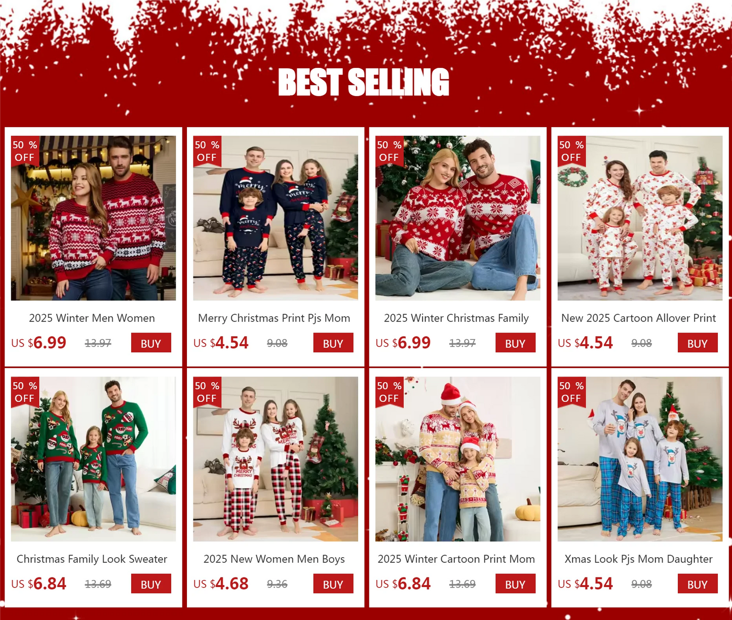 2025 Winter Mom Dad Kids Christmas Sweater Casual Soft Jacquard Knitwear Allover Print Family Matching Pullover Xmas Look Jumper