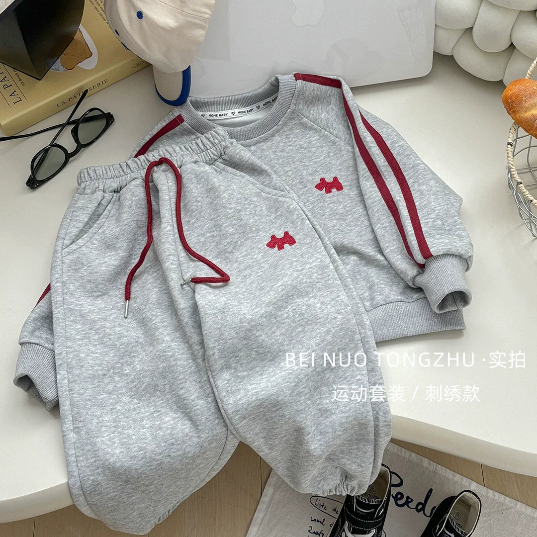 Spring Kids Sweatshirt Sets Children Long Sleeve Clothing Suits Boy Girl Casual Pullover+Pants 2Pcs Autumn Teen Tracksuit Outfit