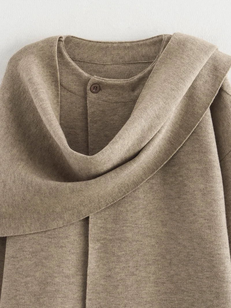 MUJER Plush Winter Coats for Women Asymmetric Scarf Demi-season Jacket for Women Parkas Long Sleeve Padded Coat Woman Jacket