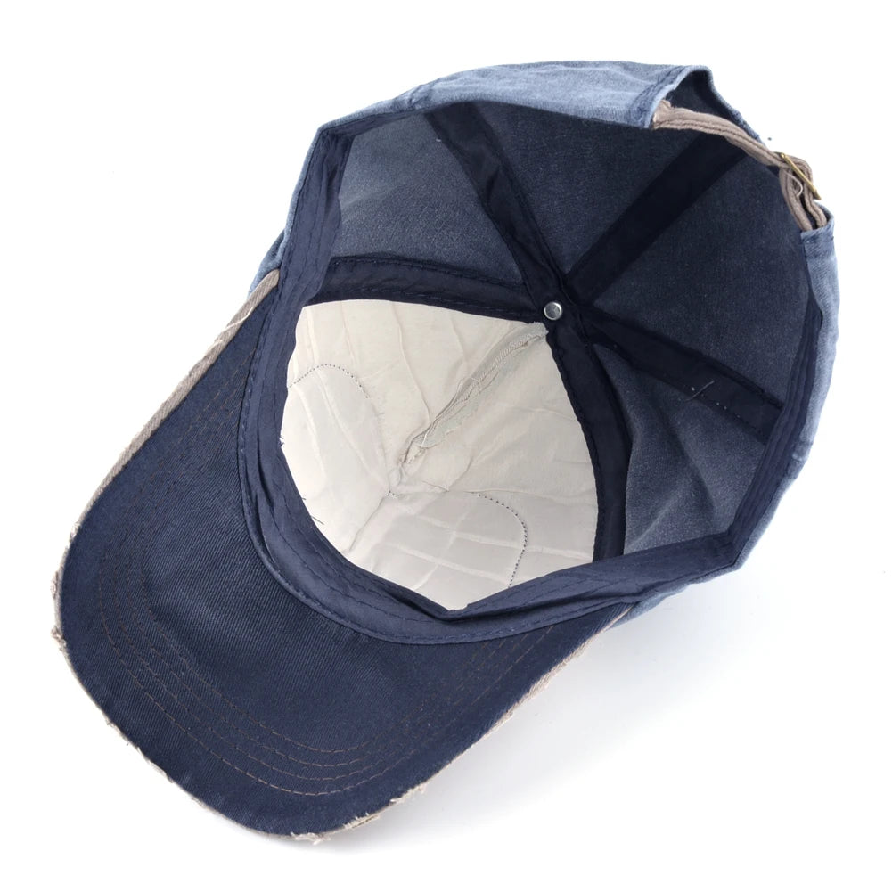 Vintage Washed Cotton Baseball Cap For Men And Women Fashion Snapback Baseball Hat With Letter Patch Unisex Hip Hop Cap