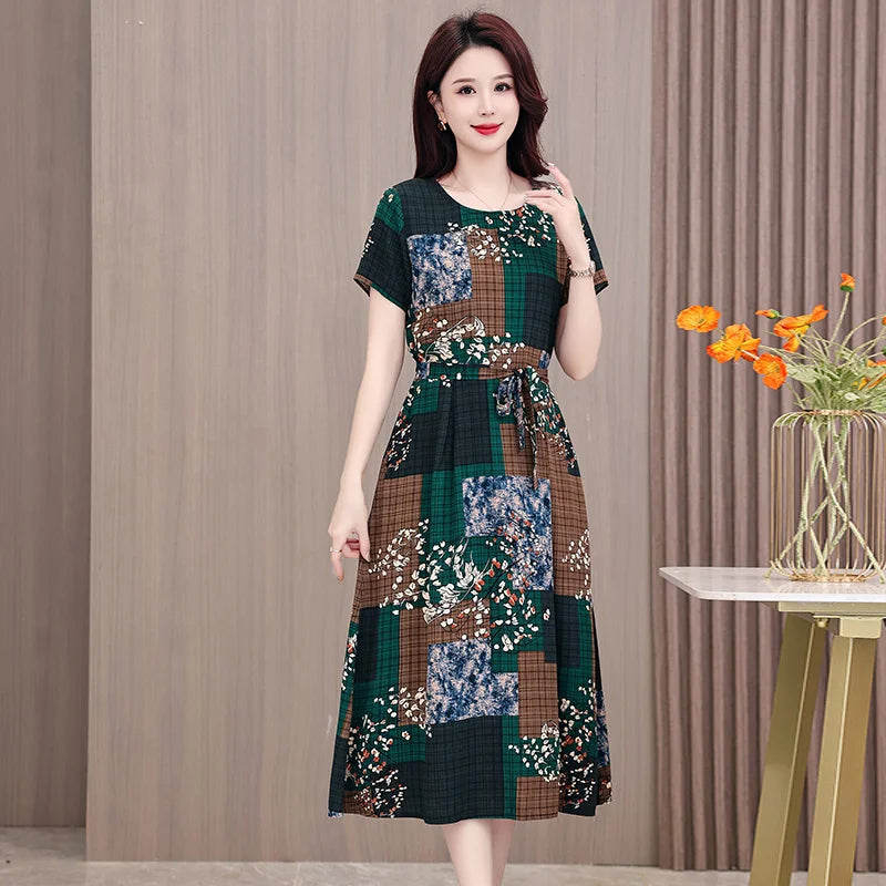 New Fashion Women Summer Dresses Hot Stylish O-Neck Print Floral Bohemian style Casual Loose sleeveless print Long Dress