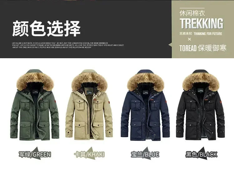 plus size 8XL Men hooded Fashion Mens Parkas Thicken Male Thick Warm Coat Parkas Hooded Winter Windproof Man Jacket Parka mens