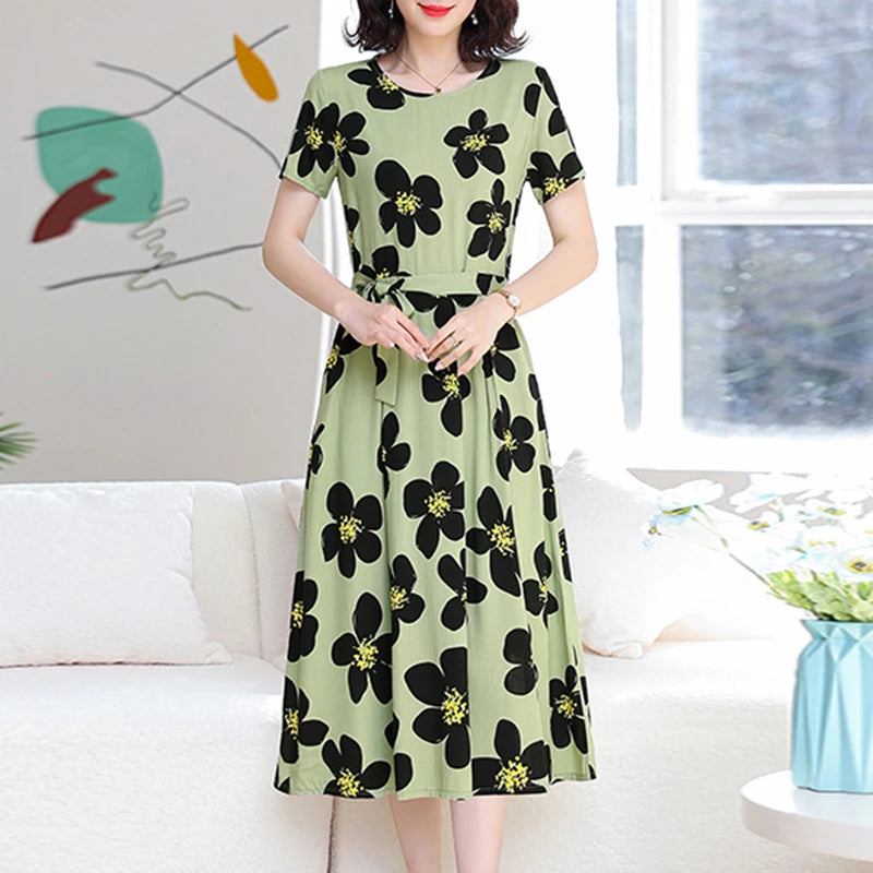 New Fashion Women Summer Dresses Hot Stylish O-Neck Print Floral Bohemian style Casual Loose sleeveless print Long Dress