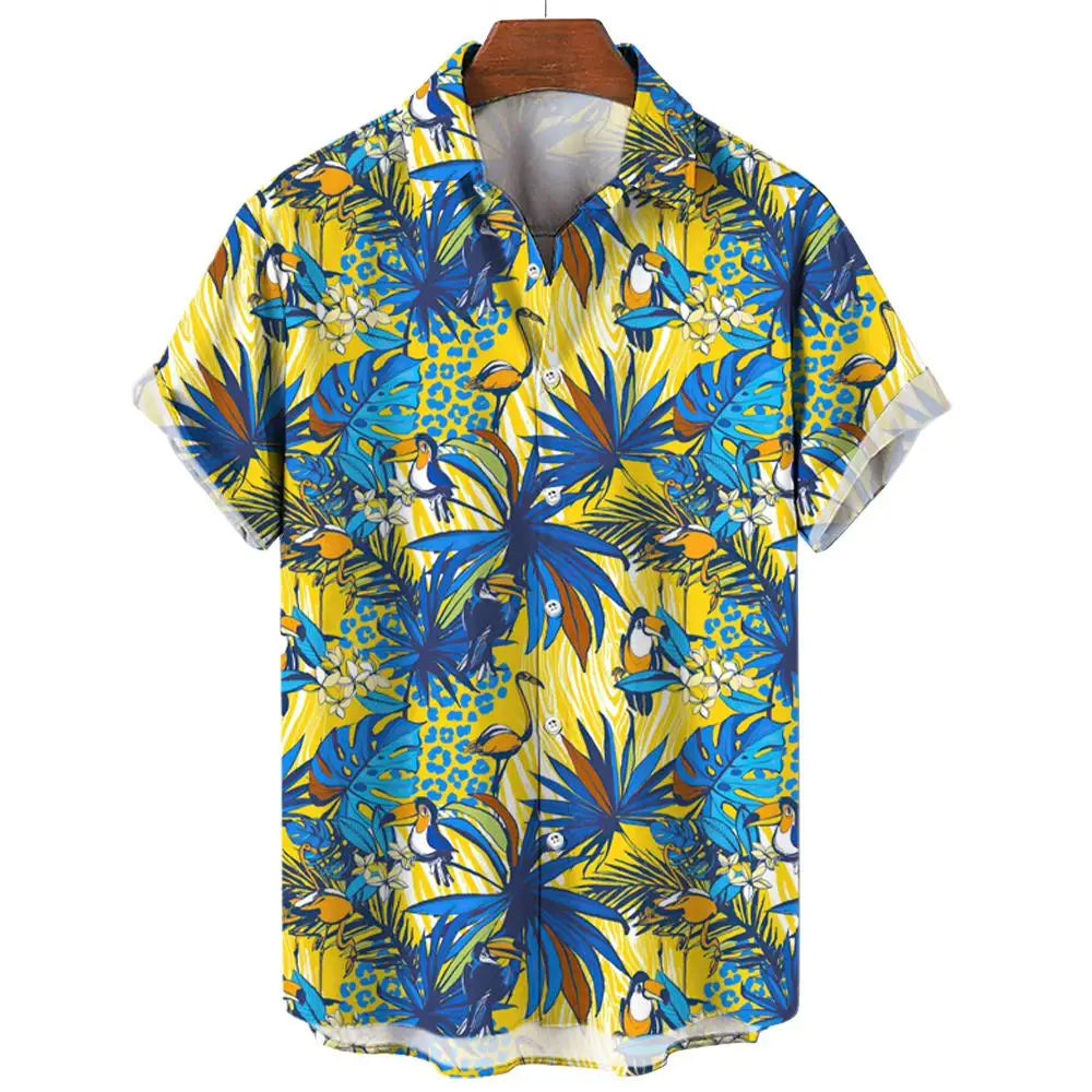 2024 Men's hawaiian shirts 3D Prints toucan graphics summer short sleeve shirts for hawaii style fashion unisex aloha shirts