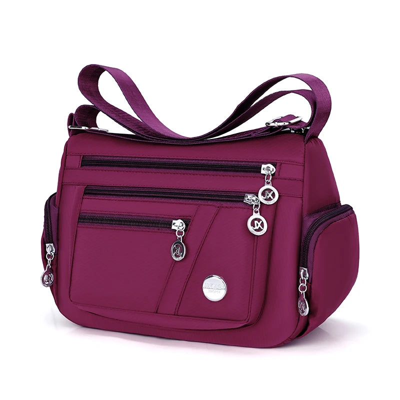 Bag Women's Large Capacity Shoulder Bag Waterproof and Wear Resistant Multi Pocket Commuter Leisure Outdoor Crossbody Bag