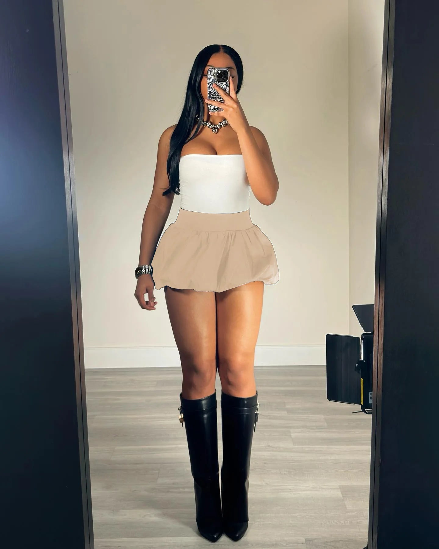 Women Leopard Print Bubble Mini Skirt High Waist Cute Puffy Hem Puffer A Line Short Skirts Y2K Going Out Night Club Party Skirts