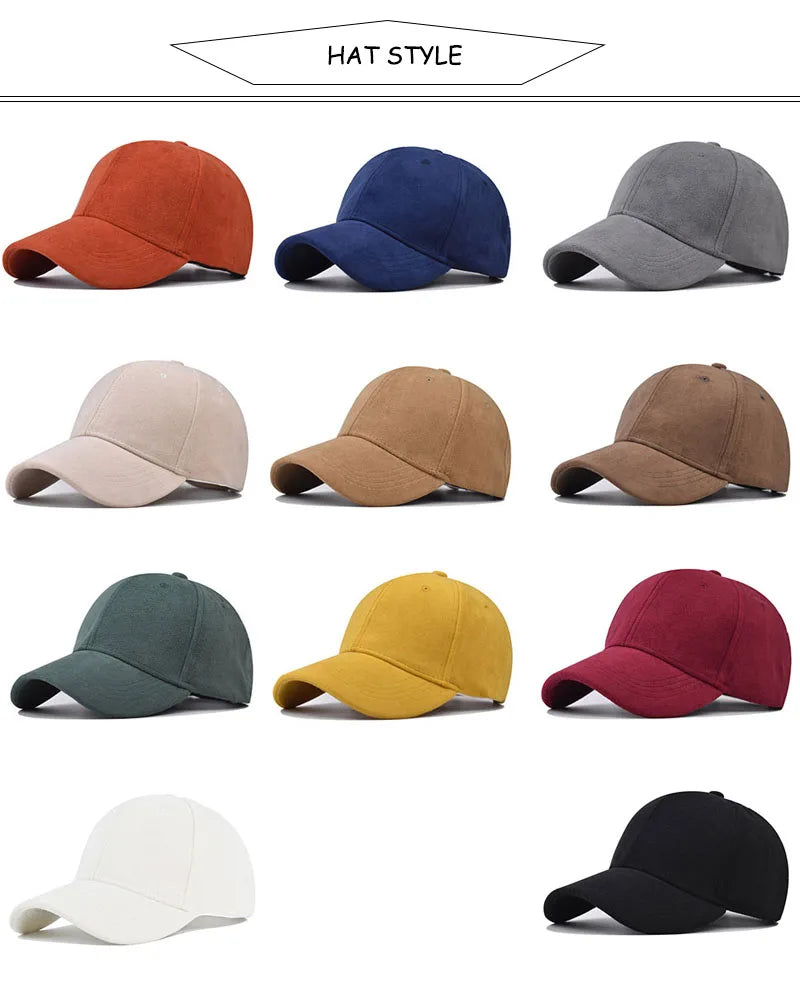 Casual Baseball Caps For Women Men Fashion Suede Hat Autumn Winter Outdoor Sun Caps Snapback Hats Unisex Solid Color Hip Hop Hat