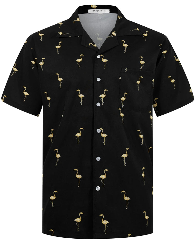Summer Fashion Mens Hawaiian Shirts Short Sleeve Button Coconut Tree Printed Casual Beach Aloha Shirt Plus Size 6XL Hombre Ropa