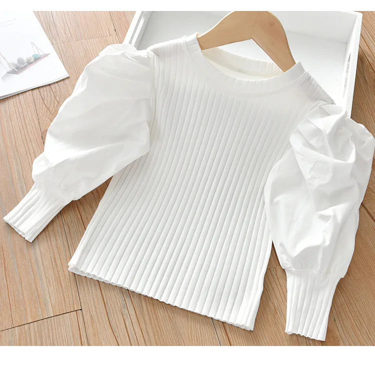 Summer White Baby Girls Long Sleeve Shirt Princess Shirt for T Shirt Casual Clothes Kid Girl Short Sleeve Tops Pullover